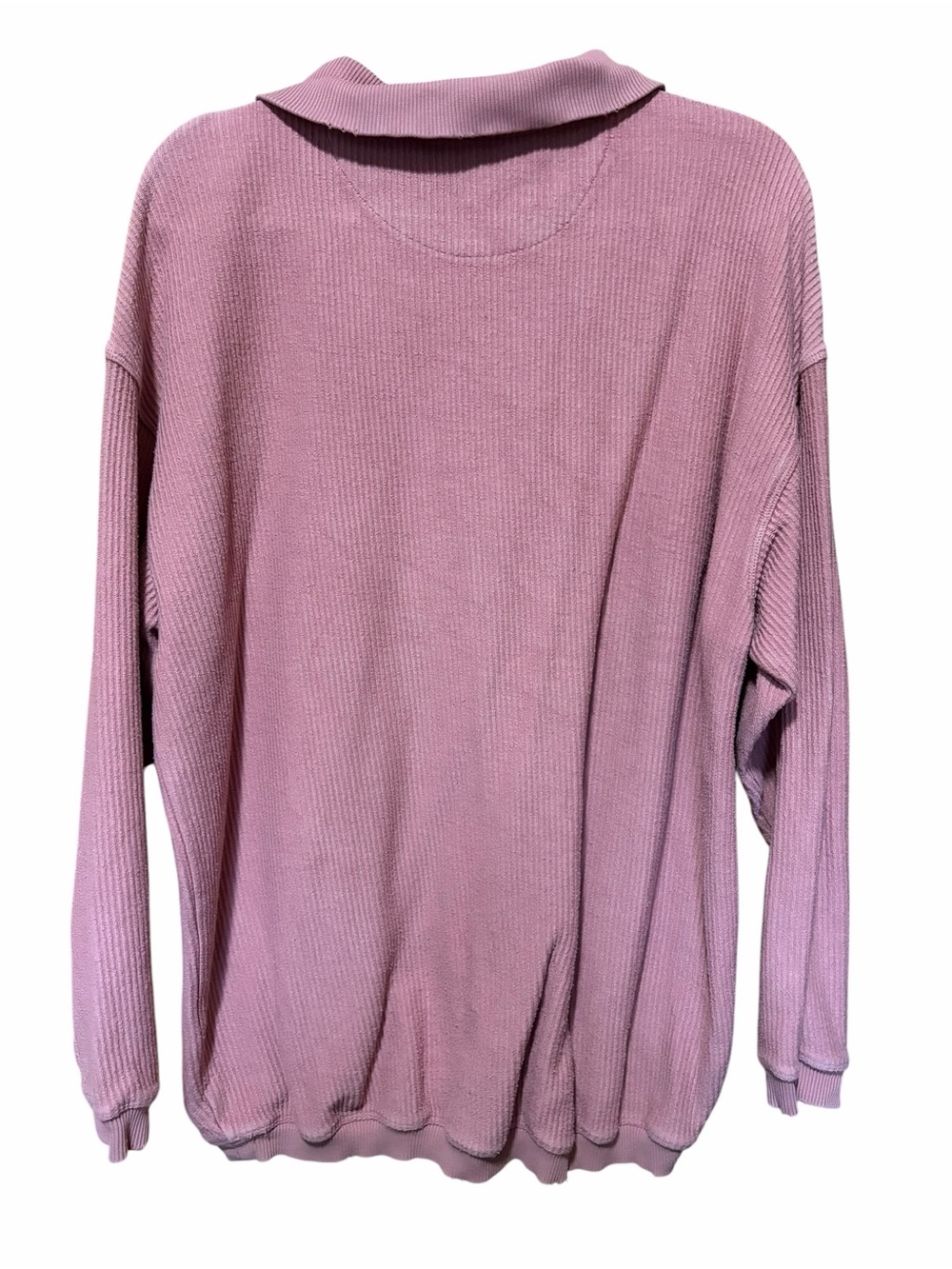 aerie Oversized Dusty Pink Quarter-Zip Waffle Pullover - Picture 3 of 4